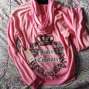 Classic fuzzy Juicy Couture zip hoodie